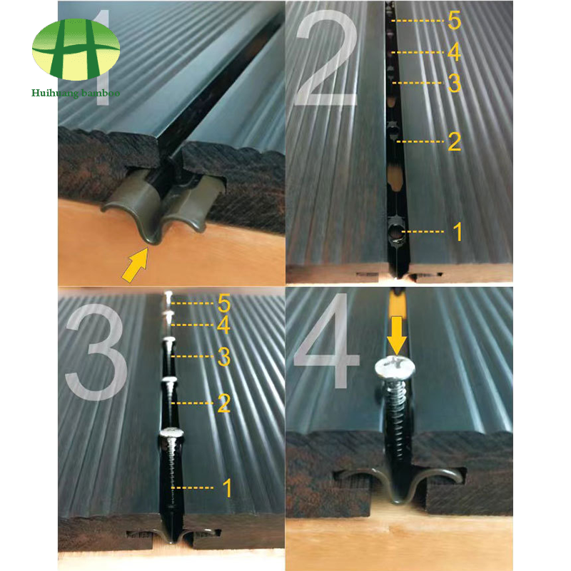 Pardoseală grea din bambus pentru îmbinare explicită a unghiilor